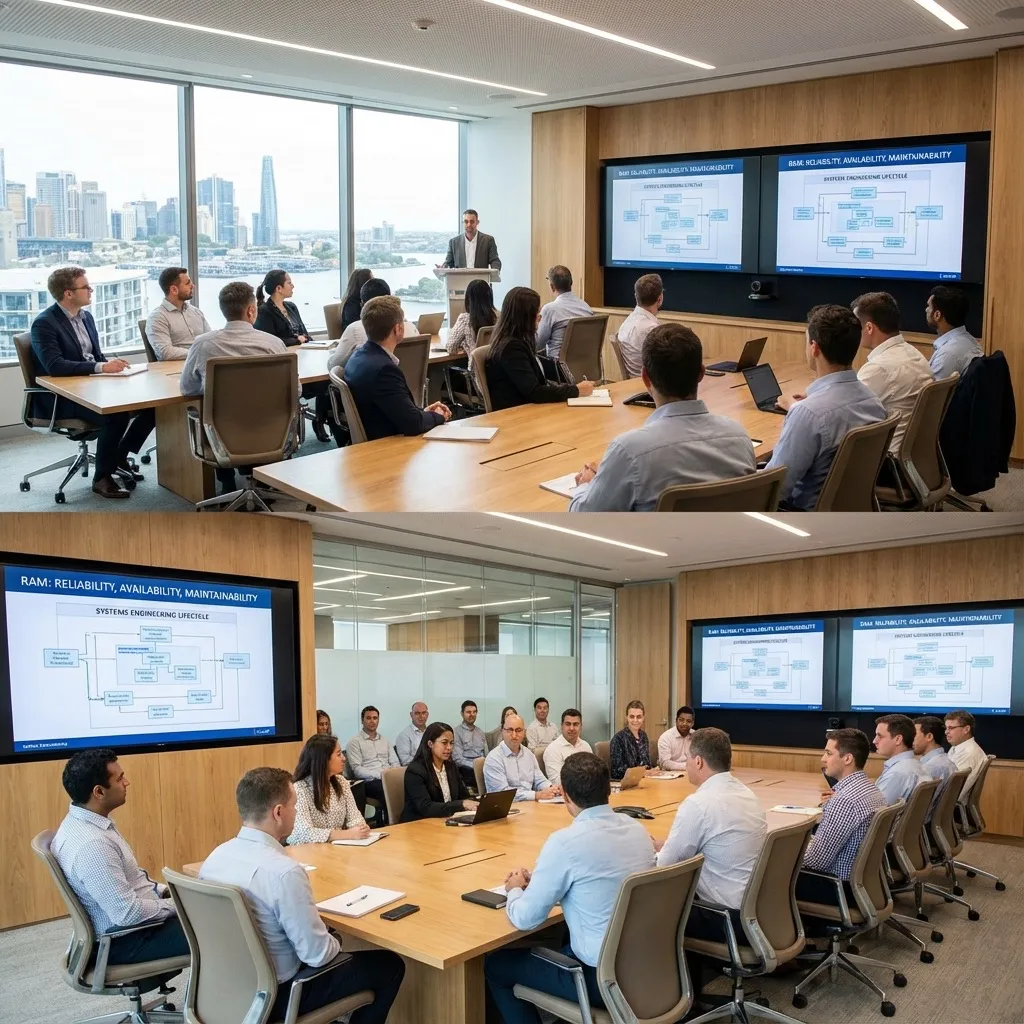 SESA Academics professional coaching session focused on practical Reliability, Availability & Maintainability (RAM) training for the Australian railway industry